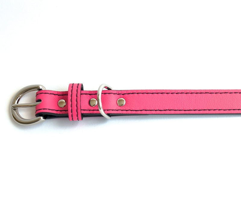 Minimalist LuxeMutt Pink Leather Dog Collar