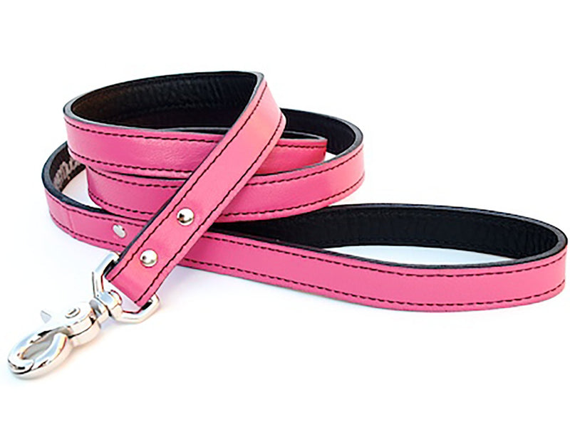 Minimalist LuxeMutt Pink Leather Dog Leash
