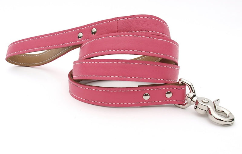 Minimalist Pink Supreme Butterscotch Leather Dog Leash - LuxeMutt