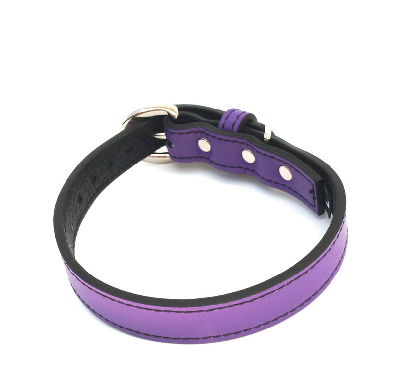 Minimalist Purplicious Leather Dog Collar - LuxeMutt