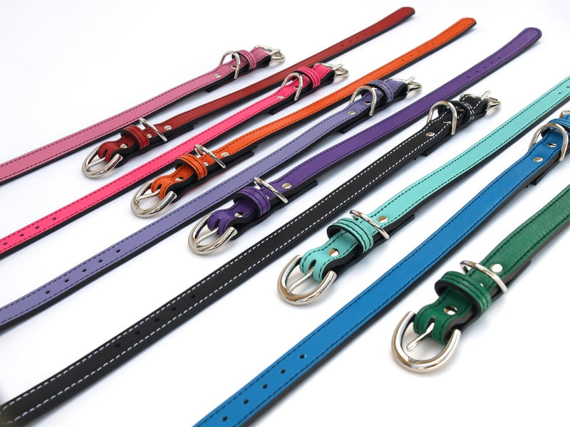 Minimalist Renegade Red Leather Dog Collar