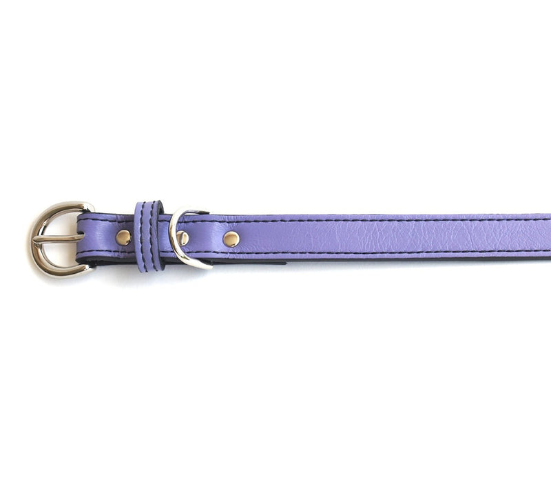 Minimalist Violet Femme Leather Dog Collar - LuxeMutt