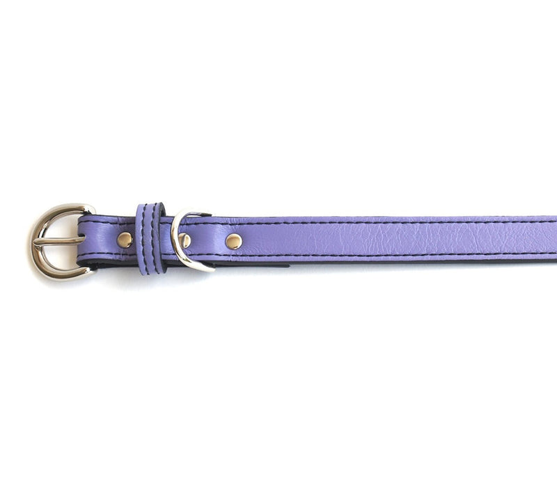 Minimalist Violet Femme Leather Dog Collar