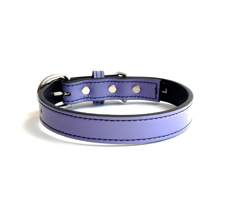 Minimalist Violet Femme Leather Dog Collar