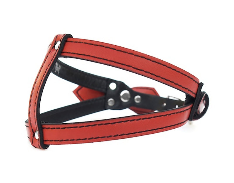 Renegade Red Bowtie Leather Dog Harness