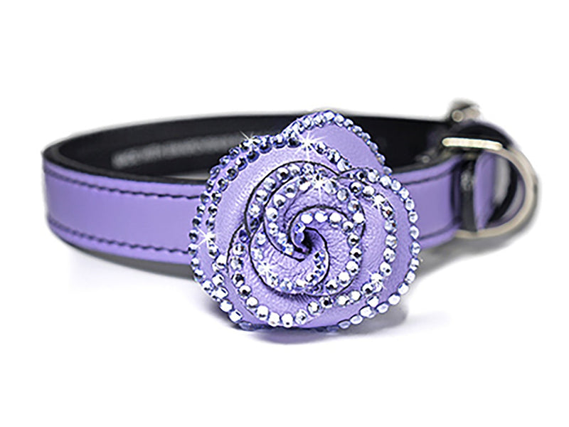 Violet Femme Rosalicious Leather Dog Collar