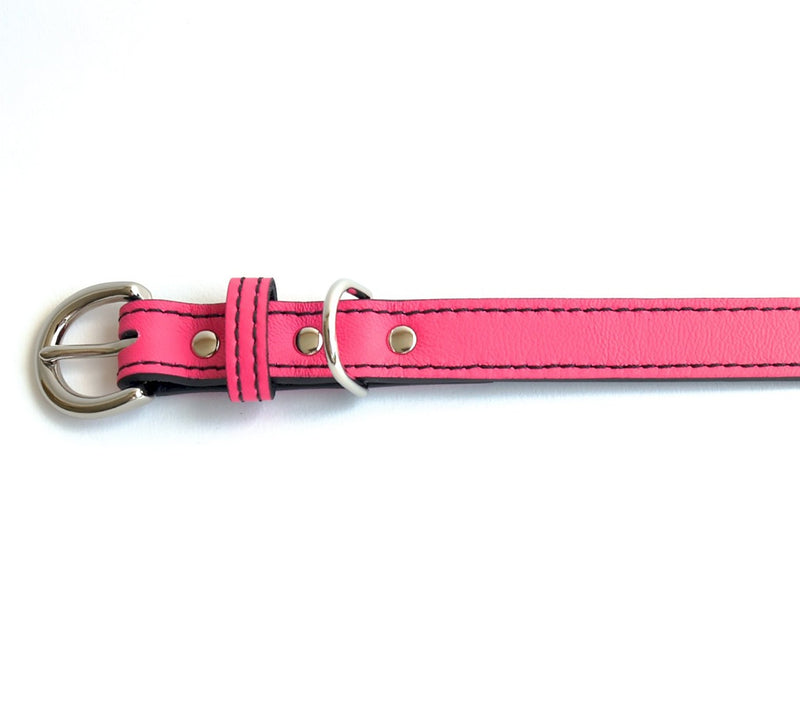 Minimalist LuxeMutt Pink Leather Dog Collar - LuxeMutt