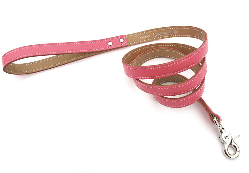 Minimalist Pink Supreme Butterscotch Leather Dog Leash