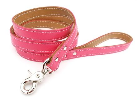 Minimalist Pink Supreme Butterscotch Leather Dog Leash - LuxeMutt