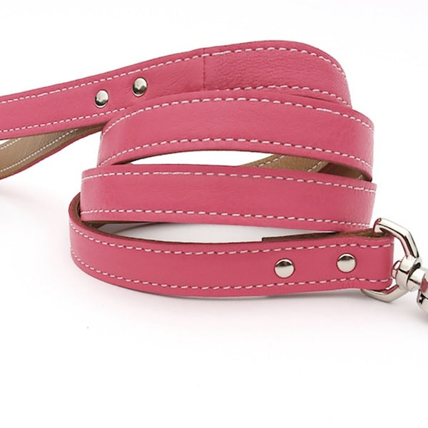 Minimalist Pink Supreme Butterscotch Leather Dog Leash LuxeMutt