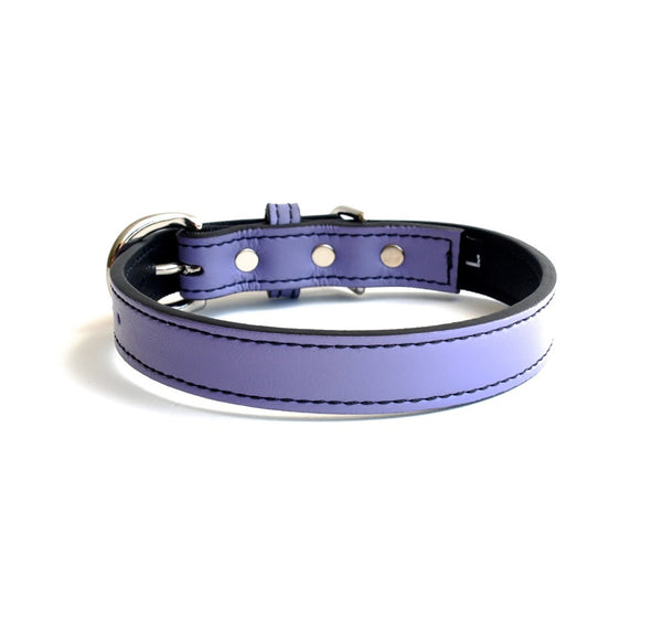 Minimalist Violet Femme Leather Dog Collar - LuxeMutt