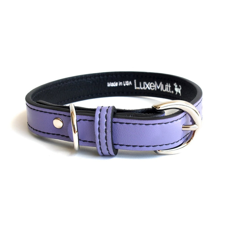 Minimalist Violet Femme Leather Dog Collar