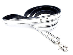 Minimalist White Peppermint Leather Dog Leash - LuxeMutt