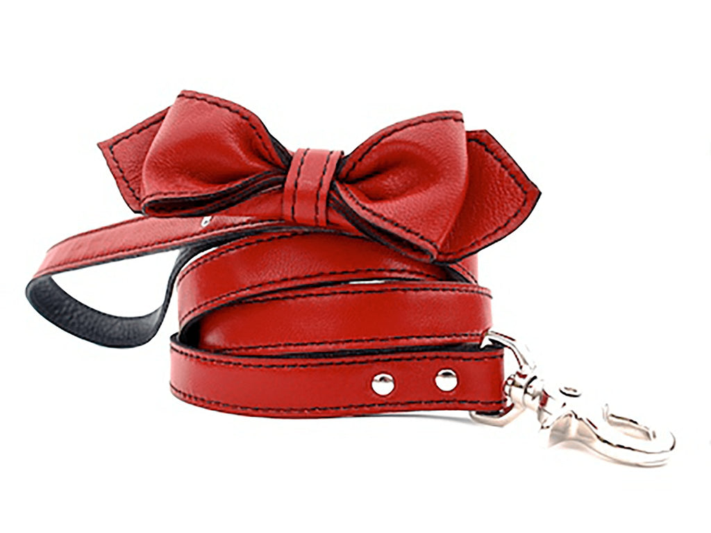 Renegade Red Bowtie Leather Dog Harness - LuxeMutt